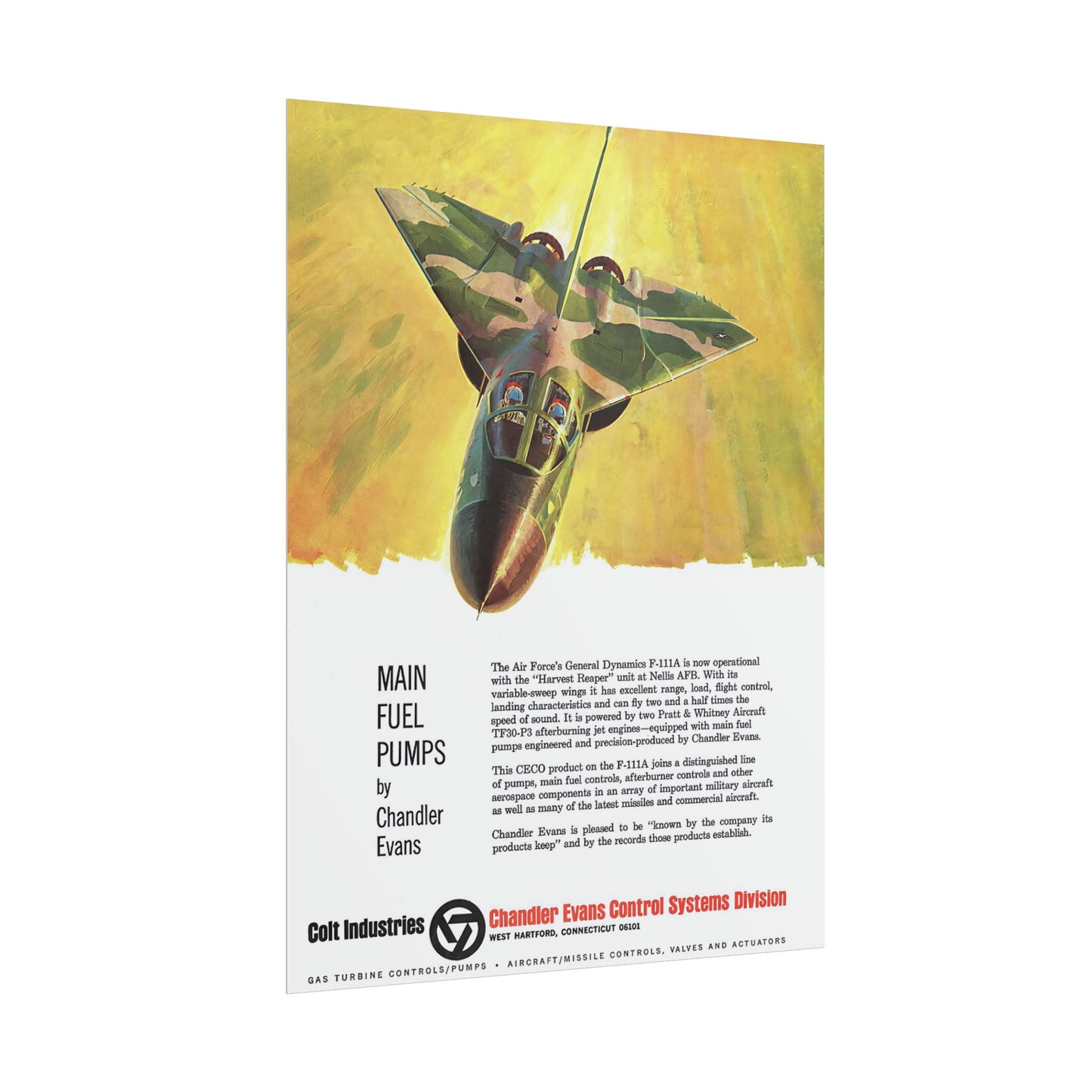 F-111A Aardvark Retro Style Military Aircraft Ad Poster Replica - Multiple Sizes Available!
