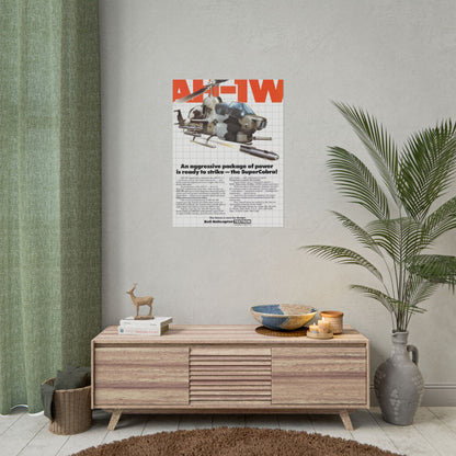 AH1W "SuperCobra" Retro Style Military Aircraft Ad Poster Replica - Multiple Sizes Available!