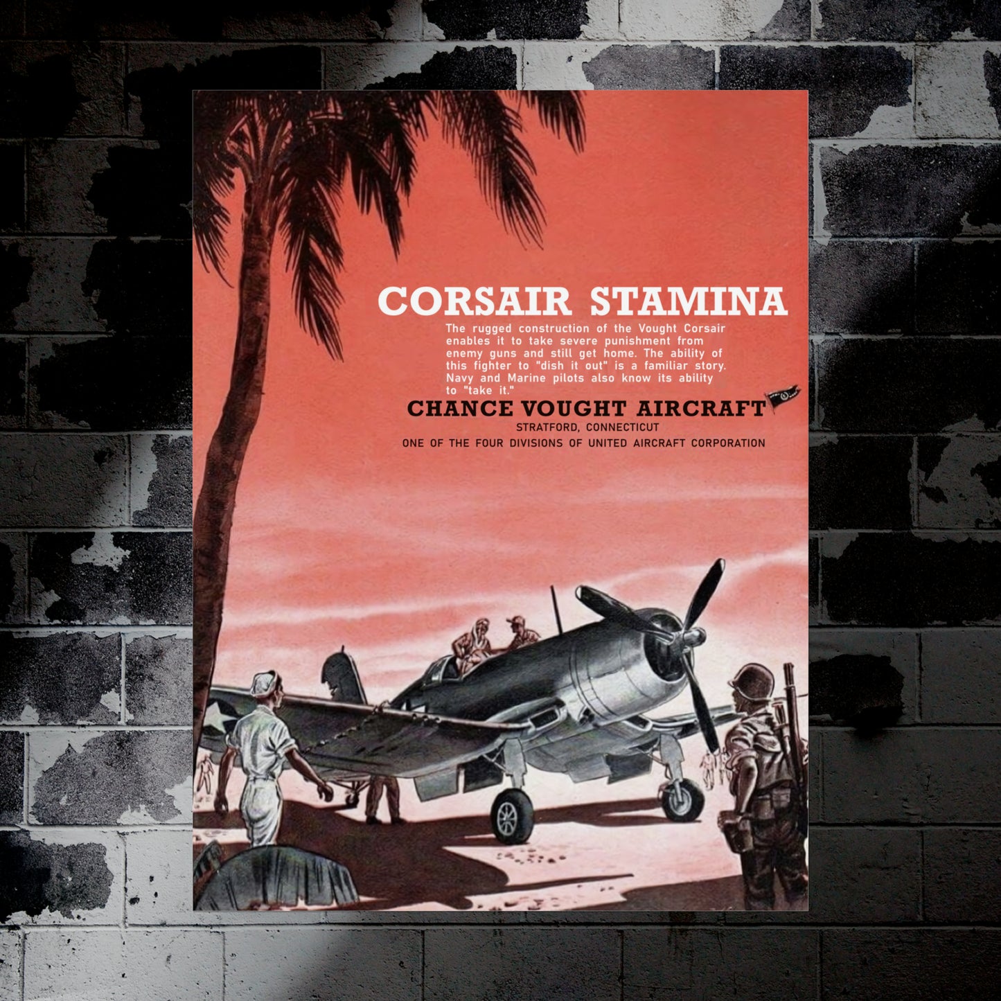 "Corsair Stamina" - Retro Style Military Poster Replica