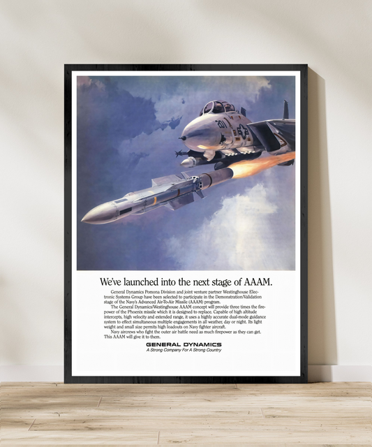 F-14 Tomcat "Next Stage of AAAM" Retro Style Military Aircraft Ad Poster Replica - Multiple Sizes Available!