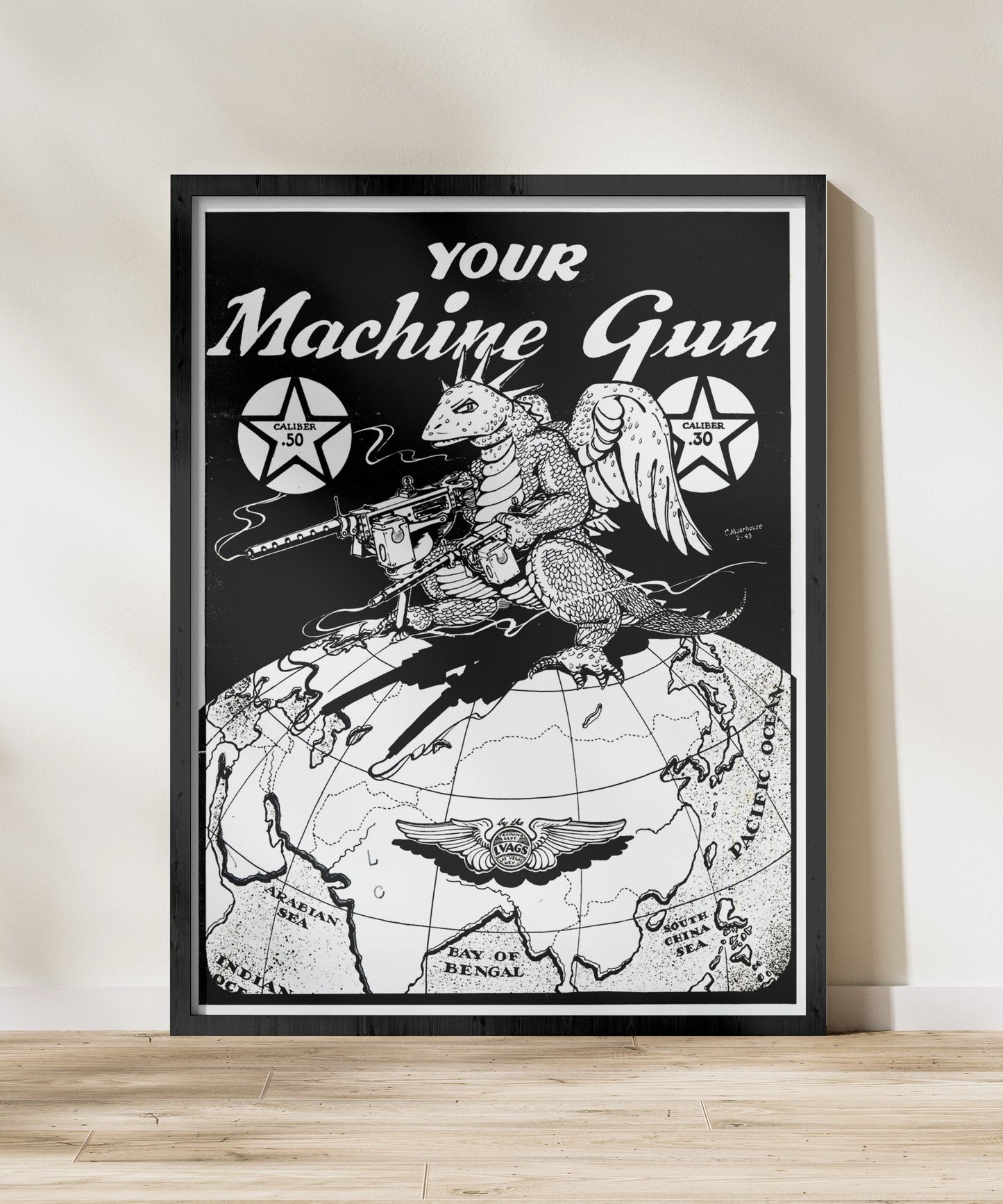 1943 Air Force "Your Machine Gun" Manual Retro Style Military Ad Poster Replica - Multiple Sizes Available!