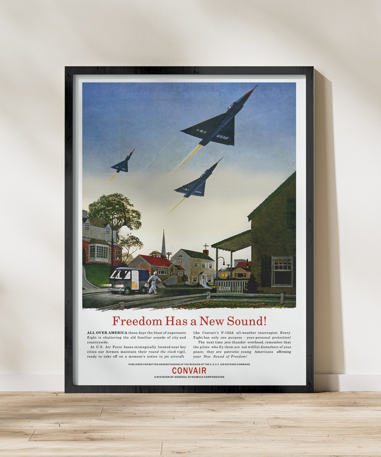 F-102A "Delta Dagger” Retro Style Military Aircraft Ad Poster Replica - Multiple Sizes Available!