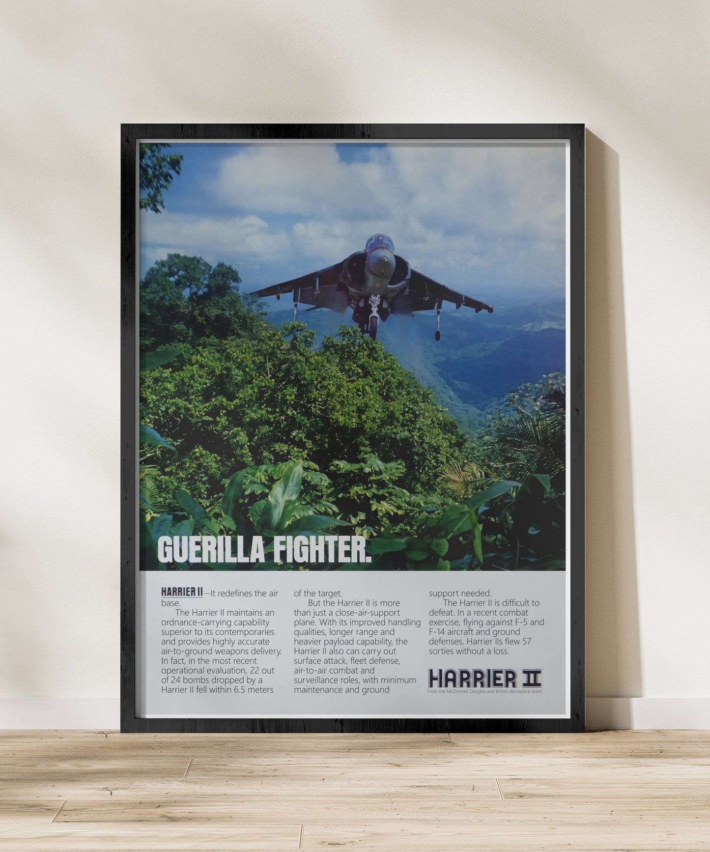 "Guerilla Fighter" Retro Style Military Aircraft Ad Poster Replica - Multiple Sizes Available!