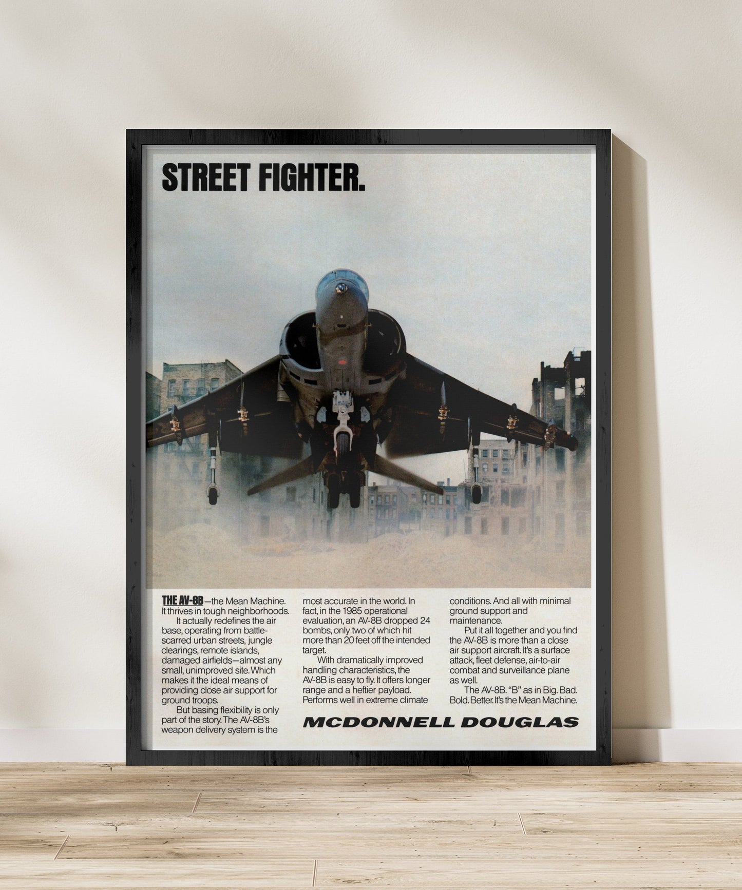 "Street Fighter" Retro Style Military Aircraft Ad Poster Replica - Multiple Sizes Available!