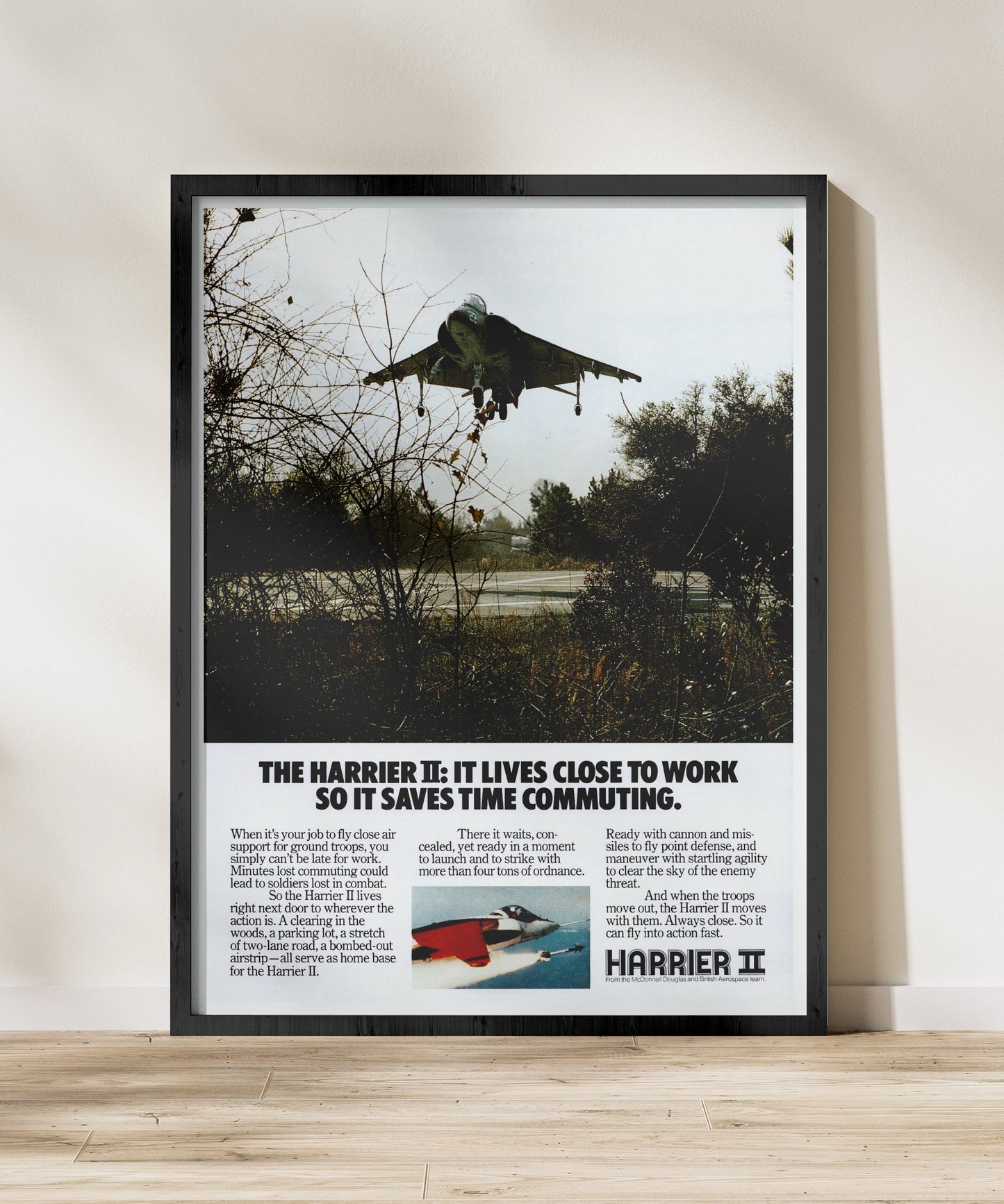 "Save Time Commuting” Retro Style Military Aircraft Ad Poster Replica - Multiple Sizes Available!