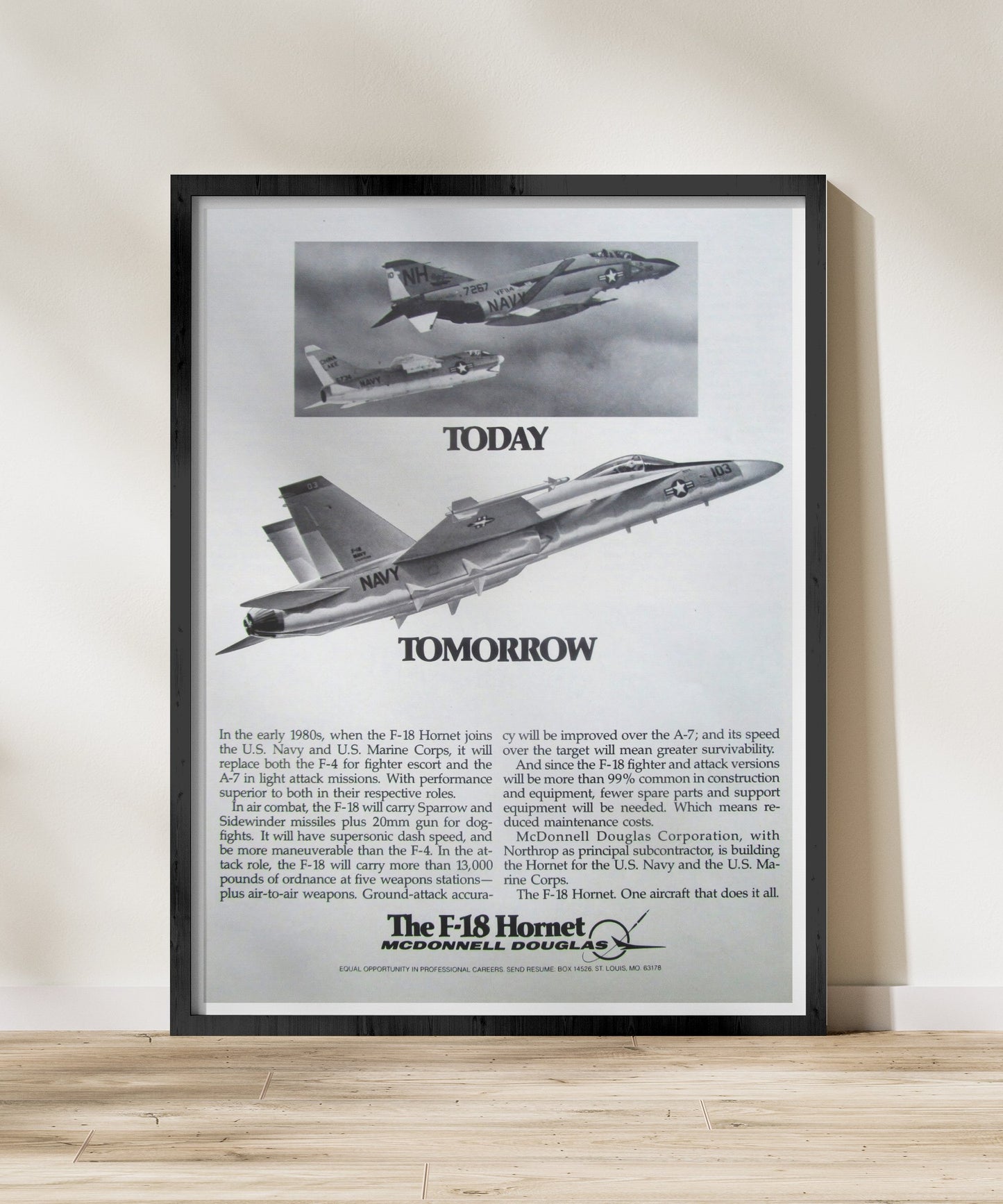 "One Aircraft That Does It All” Retro Style Military Aircraft Ad Poster Replica - Multiple Sizes Available!