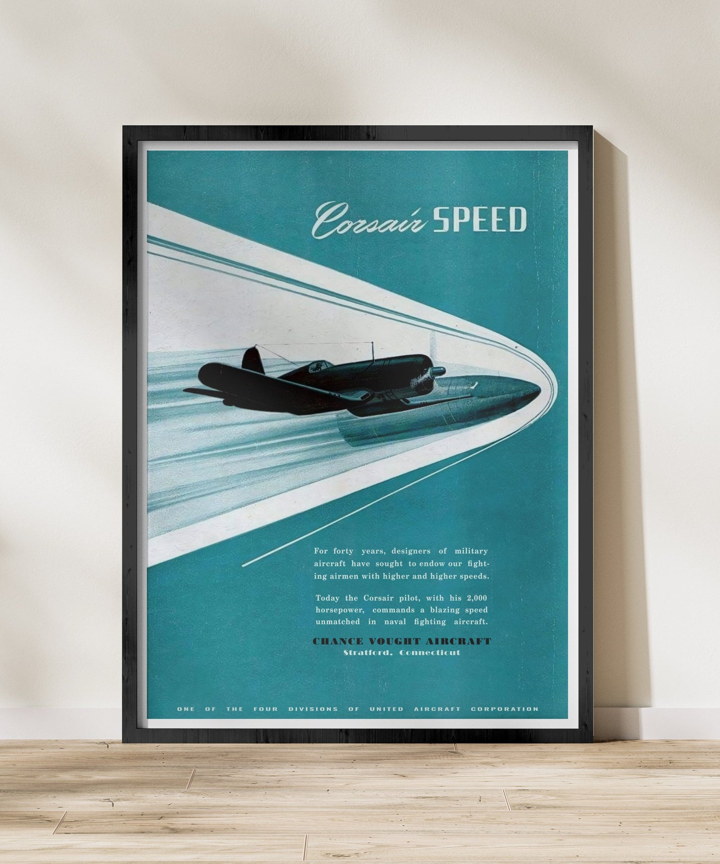 "Corsair Speed" - Retro Style Military Poster Replica