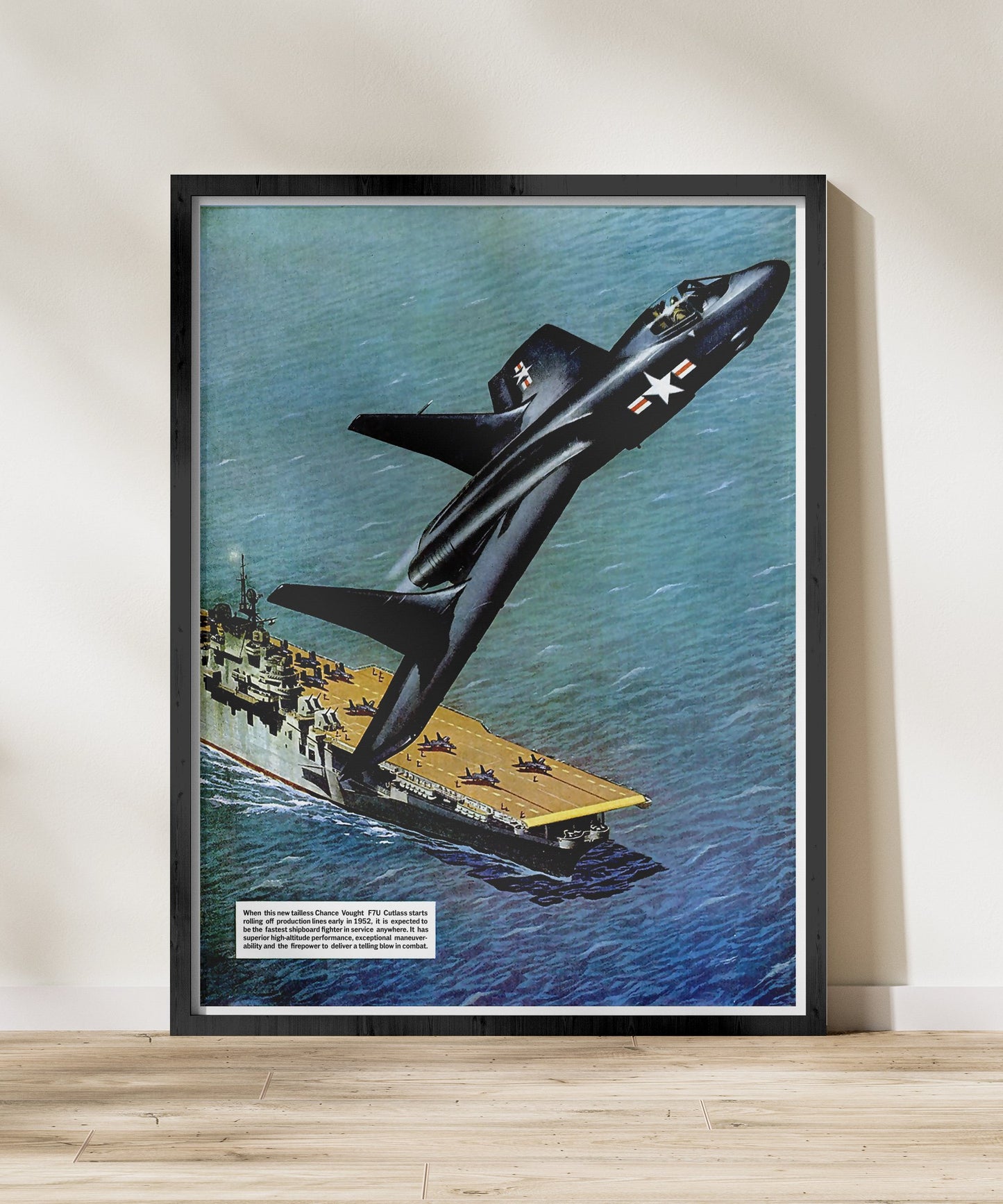 Vought F7U Cutlass - Retro Style Military Poster Replica