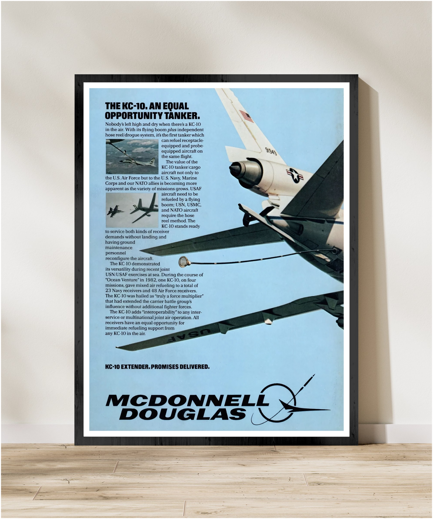 "KC-10 Extender - Equal Opportunity Tanker” Retro Style Military Aircraft Ad Poster Replica - Multiple Sizes Available!