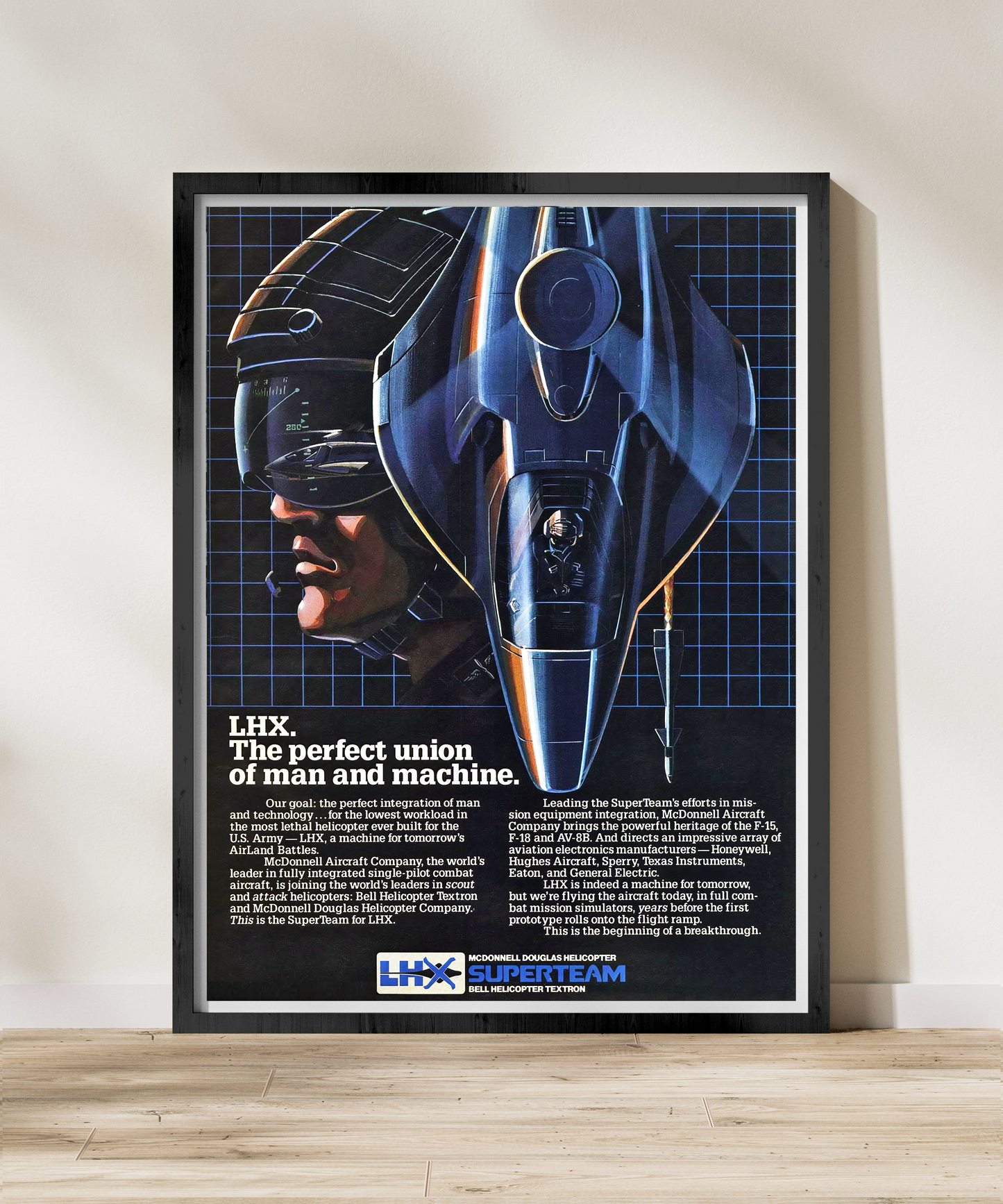 LHX "Perfect Union" Retro Style Military Aircraft Ad Poster Replica - Multiple Sizes Available!