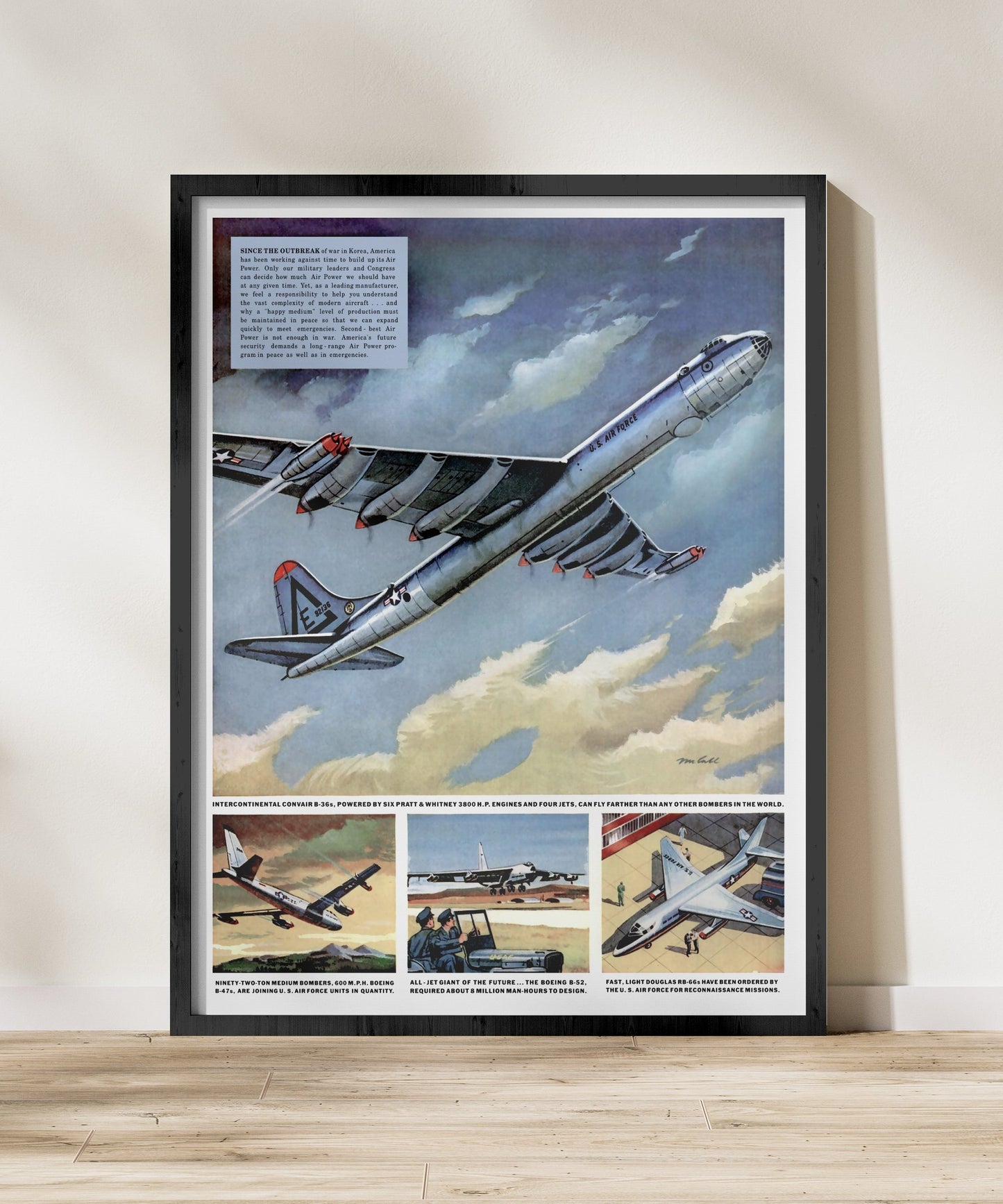 "Cold War Air Power" Retro Style Military Aircraft Ad Poster Replica - Multiple Sizes Available!