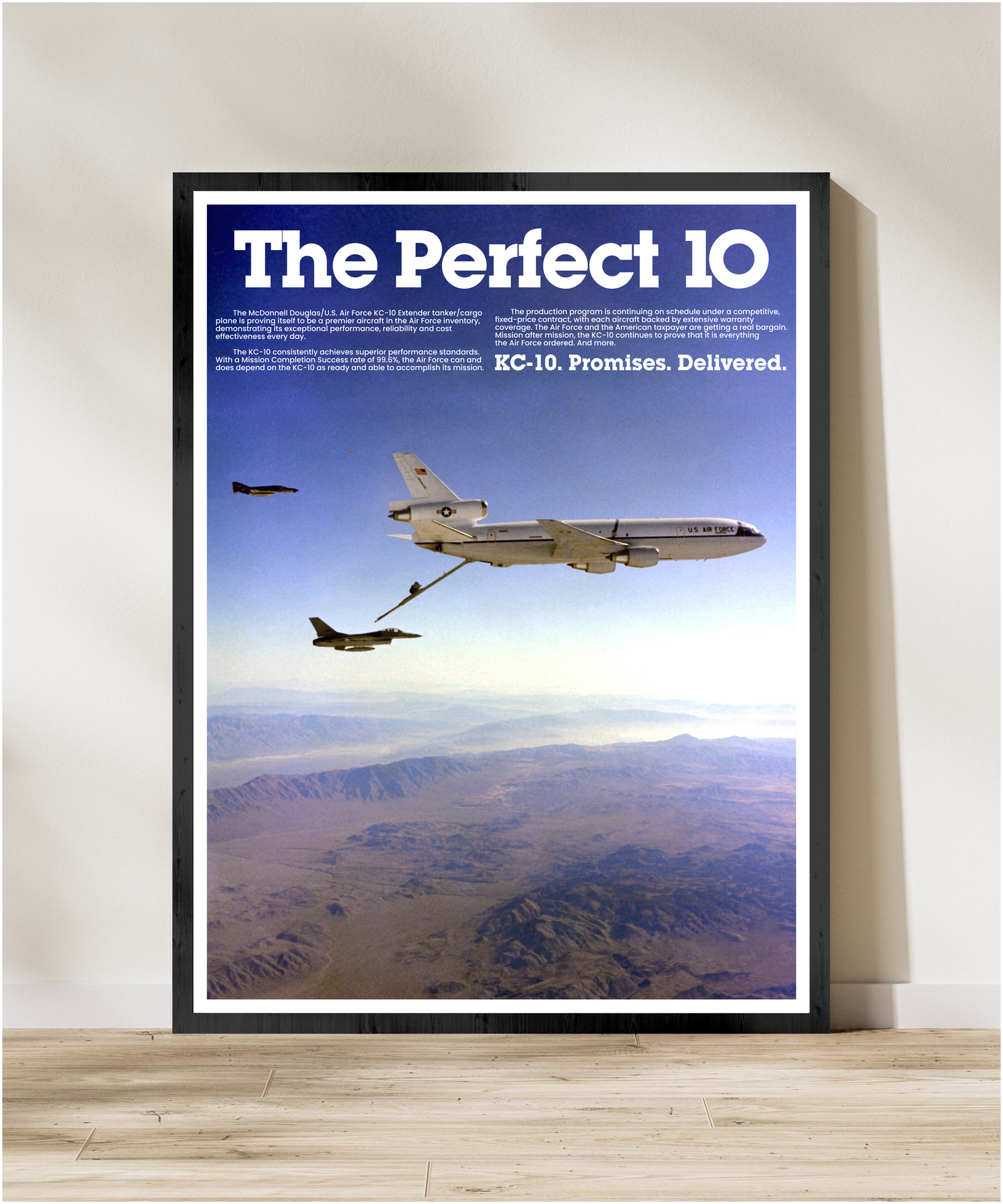 "KC-10 Extender - The Perfect 10” Retro Style Military Aircraft Ad Poster Replica - Multiple Sizes Available!