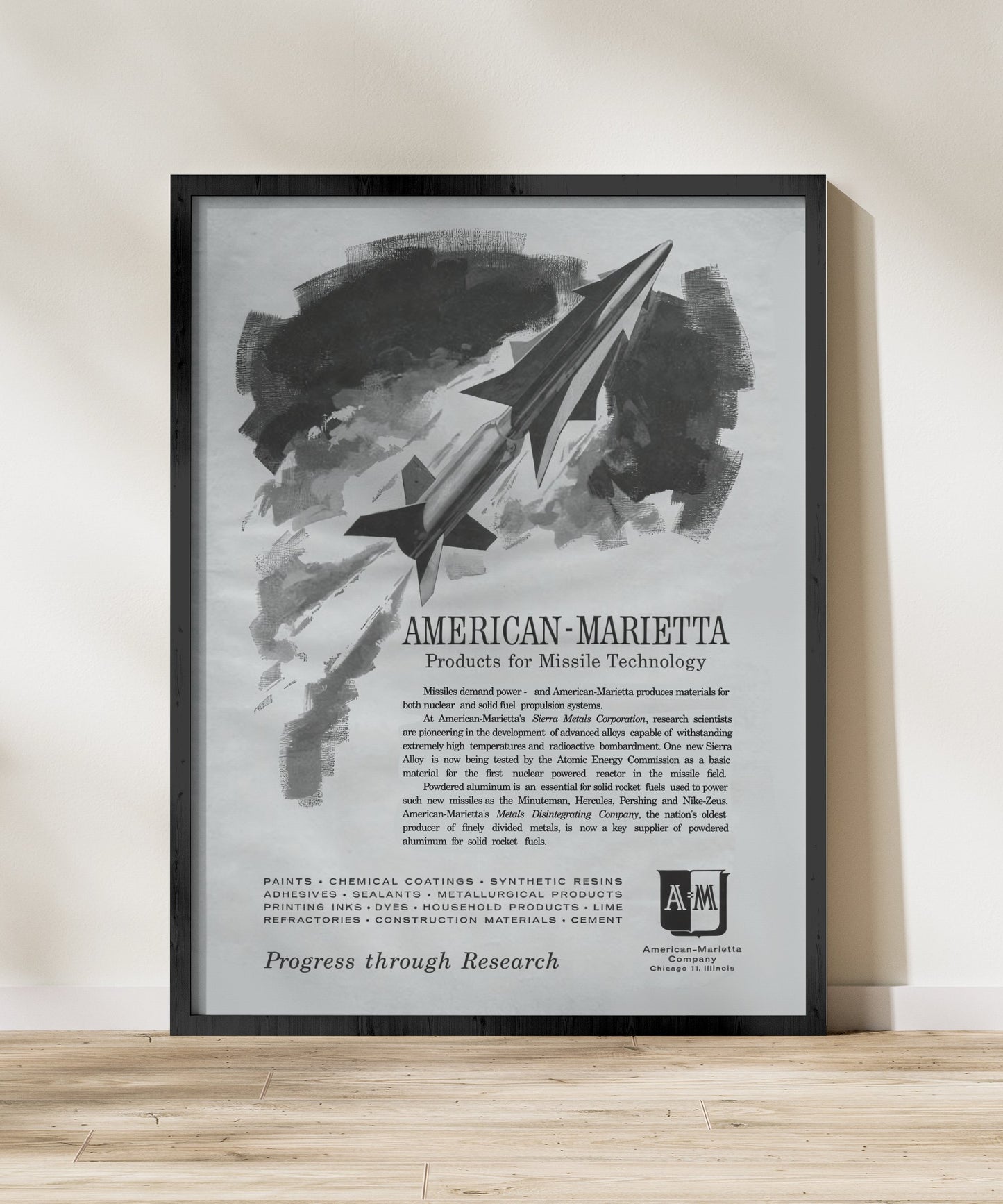 "Products for Missile Technology" Retro Style Military Aircraft Ad Poster Replica - Multiple Sizes Available!