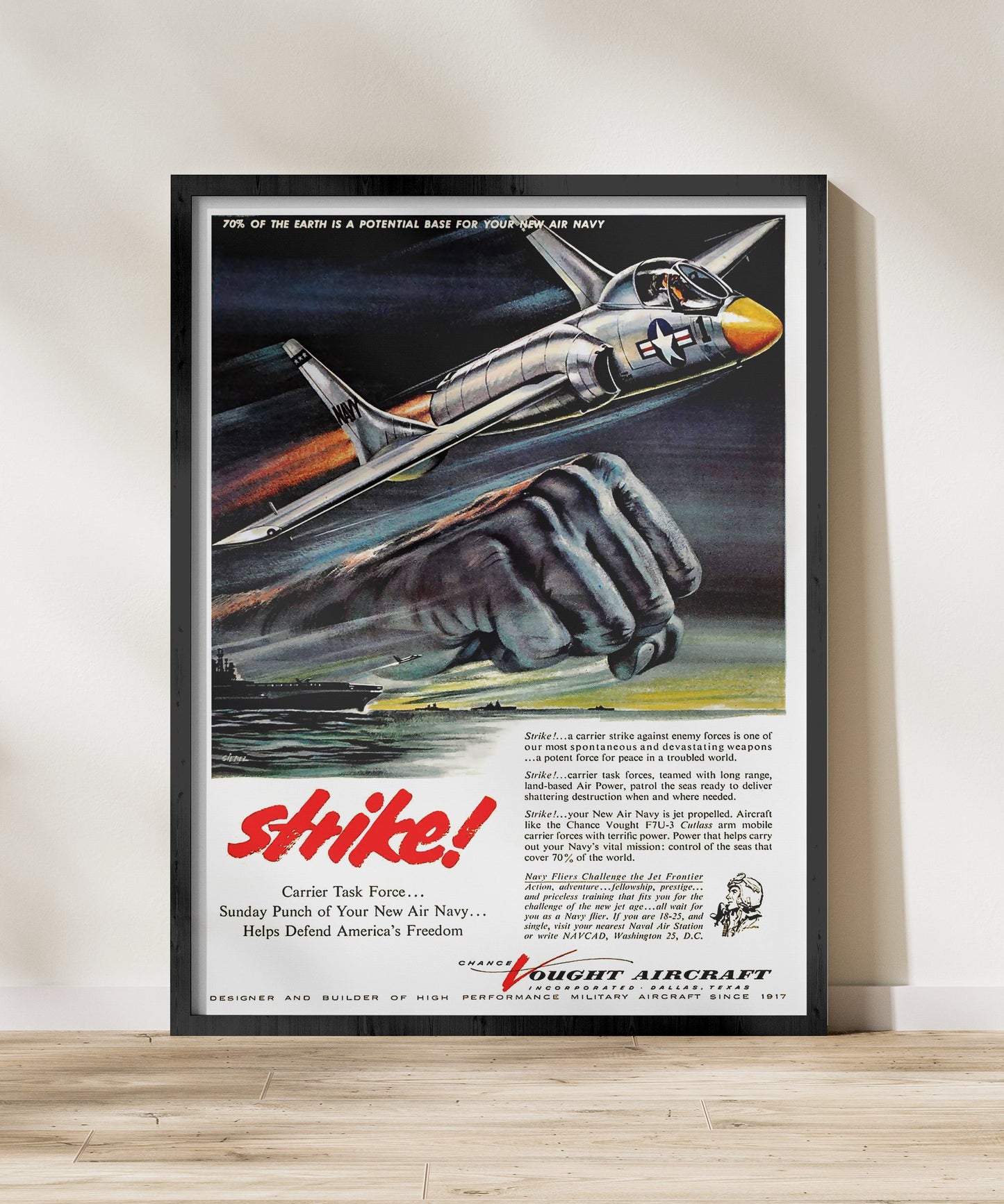 Strike! Carrier Task Force - Retro Style Military Poster Replica