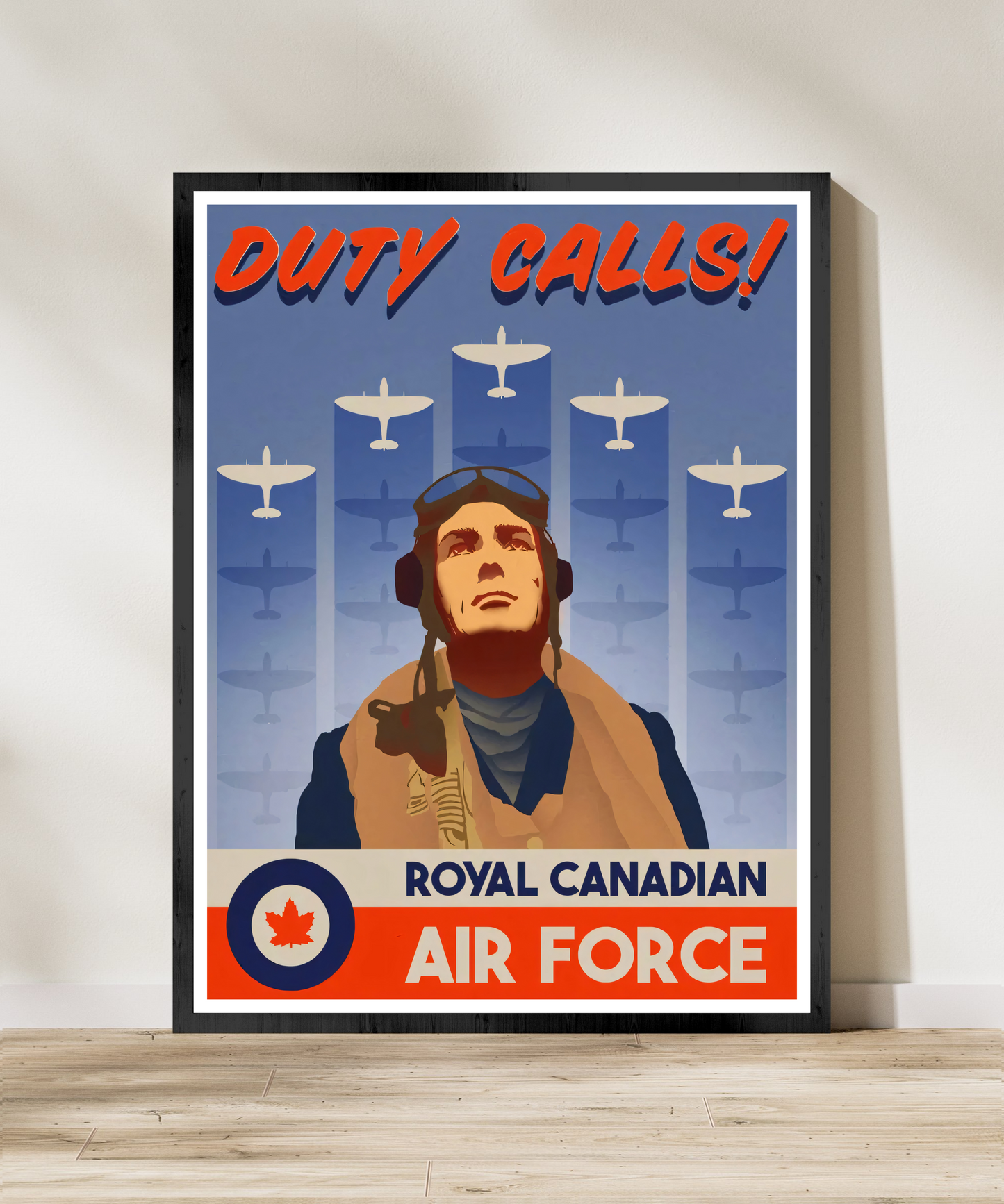 "Duty Calls!” Retro Style Royal Canadian Air Force (RCAF) Recruitment Ad Poster Replica - Multiple Sizes Available!