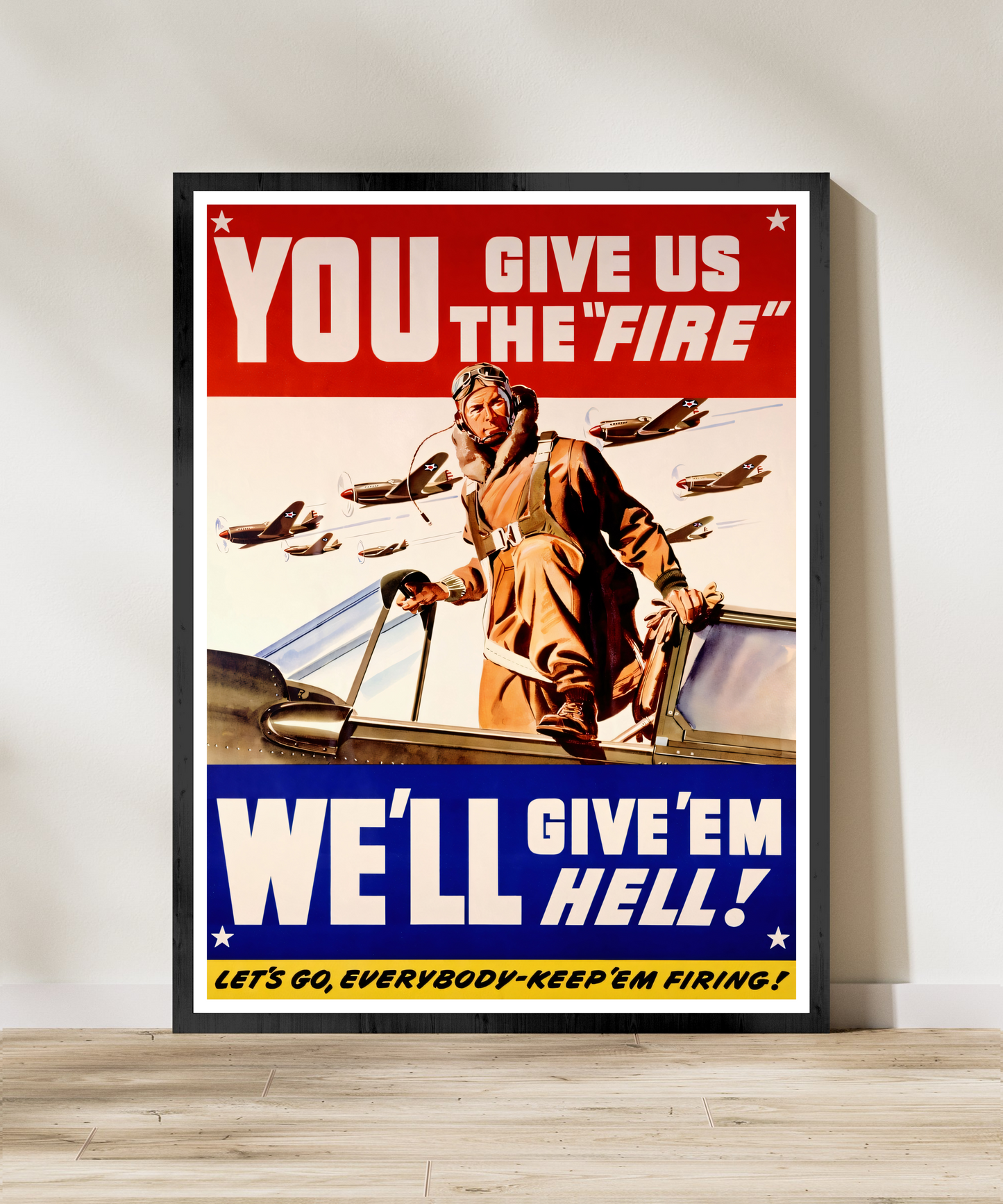 "We'll Give 'Em Hell!" Retro Style Army Air Forces Recruitment Ad Poster Replica - Multiple Sizes Available!