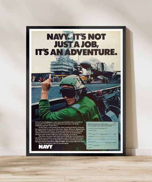 "US Navy - More Than A Job” Retro Style US Navy Recruitment Ad Poster Replica - Multiple Sizes Available!