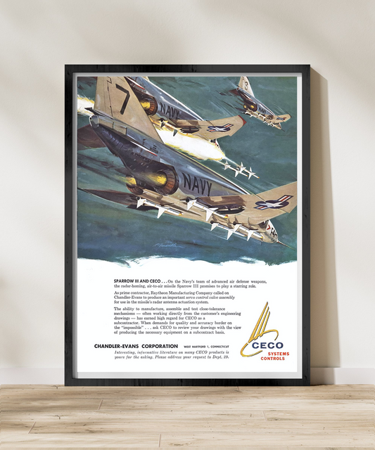 F-4 Phantom "Sparrow III" Retro Style Military Aircraft Ad Poster Replica - Multiple Sizes Available!