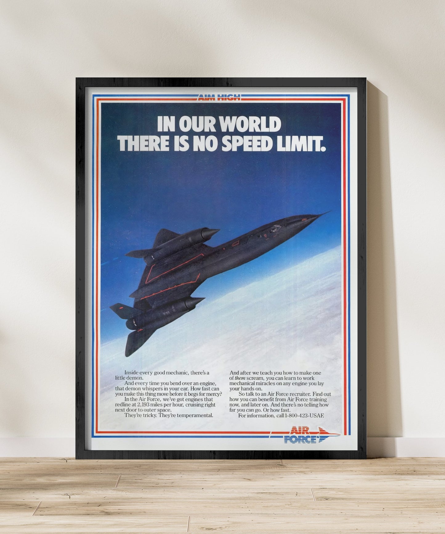 SR-71 "No Speed Limits" - Retro Style Military Poster Replica