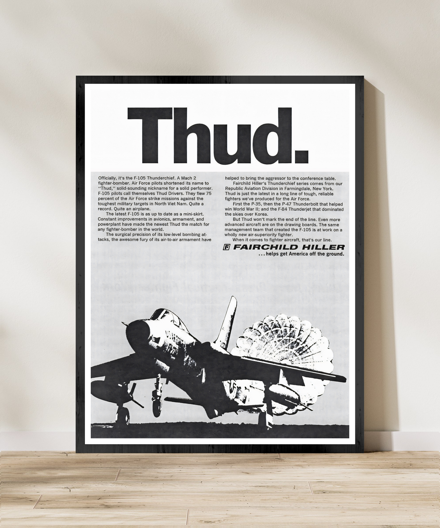 "F-105 - Thud.” Retro Style Military Aircraft Ad Poster Replica - Multiple Sizes Available!